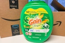 Gain Flings next to Amazon boxes