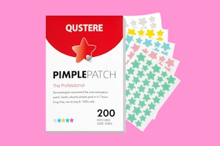 star pimple patches on a pink background