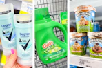collage with degree, gain, and ben & jerry's products