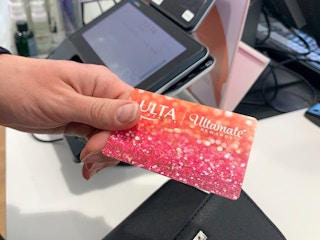 An Ulta credit card at checkout.
