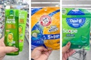 collage with garnier, arm & hammer, and oral-b