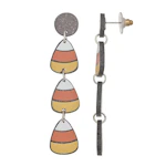 Silver Tone Candy Corn Earrings