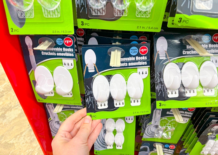 dollar tree removable hooks