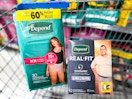 ladies and mens Depend underwear in a Walmart cart
