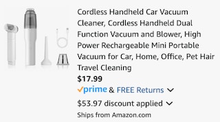 ooyy Cordless Handheld Car Vacuum Cleaner