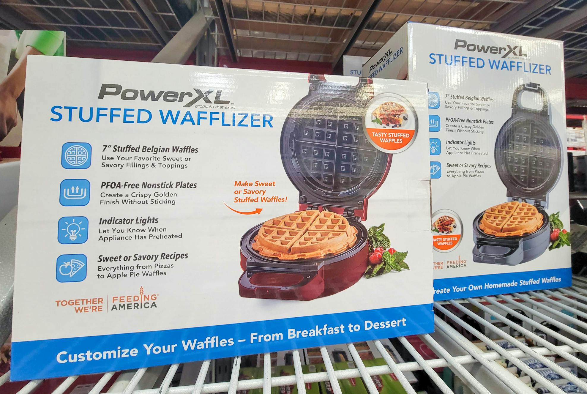 PowerXL Wafflizer 7 Family Sized Stuffed Waffle Maker Lemon