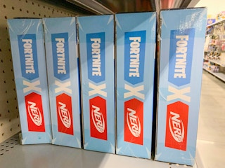 nerf fortnite boxes on walmart shelf