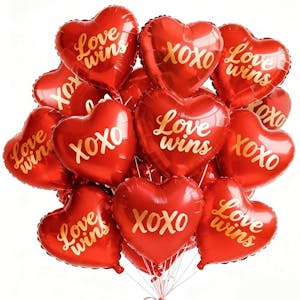 Foil Heart Balloons 15-Pack