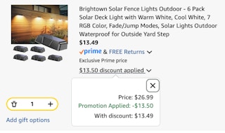 fence lights Amazon receipt