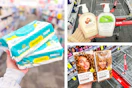 collage image of pampers wipes, clairol hair color, and cvs hand soaps