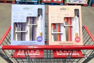 costco ello reusable straw and brush set in cart