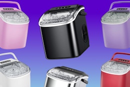6 colors of the Simzlife Ice Machine: pink, black, purple, white, silver & red