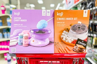 koji treat makers sitting on top of a target cart