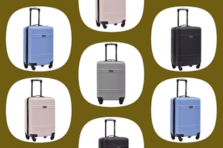 collage of rolling carry-ons