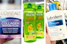 collage with l'oreal, garnier, and lubriderm