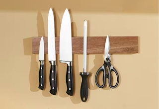 home depot acacia knife storage bar