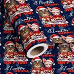 Cat Christmas Wrapping Paper Roll