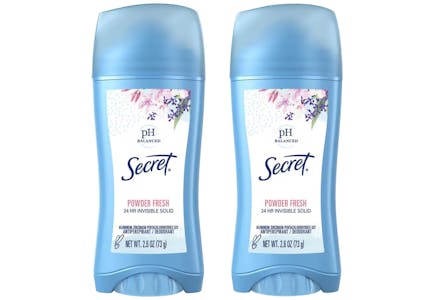 2 Secret Deodorants