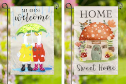 All Geese Welcome and Home Sweet Home yard flag