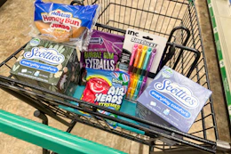dollar tree groceries in shopping cart