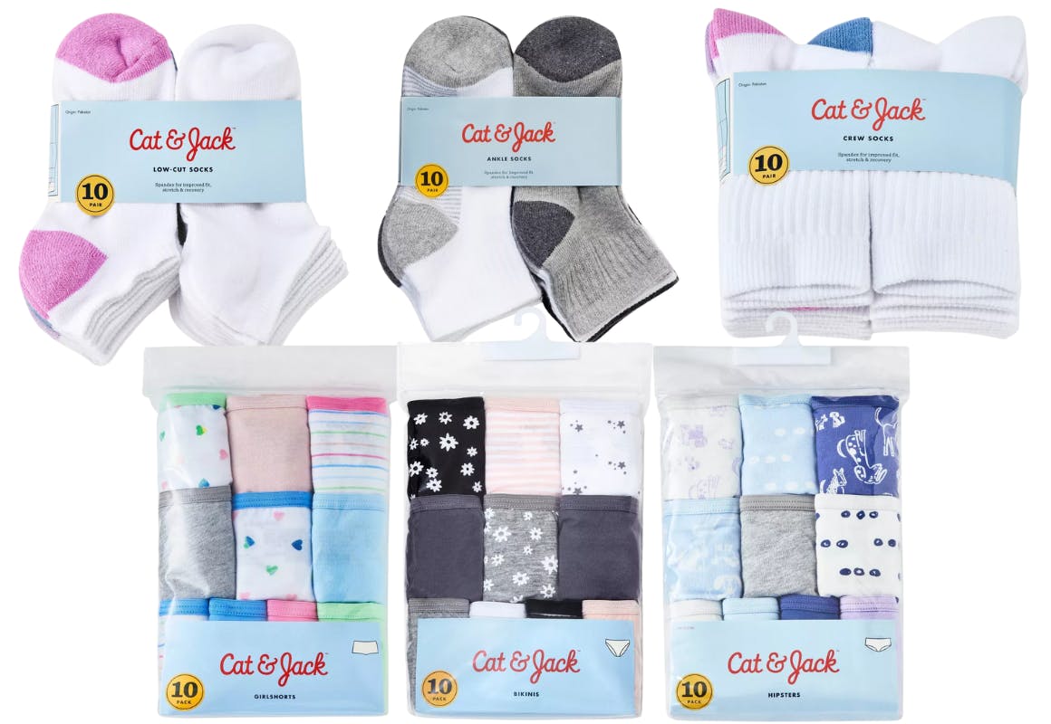 6 Cat & Jack Underwear and Socks Sets