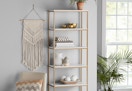 gold metal bookshelf