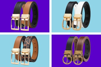 CHAOREN Reversible Belt for Women, 2-pack, different buckles and color combinations