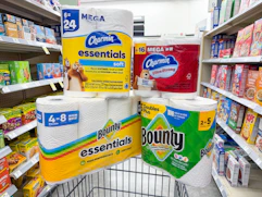 bounty and charmin items on walgreens cart