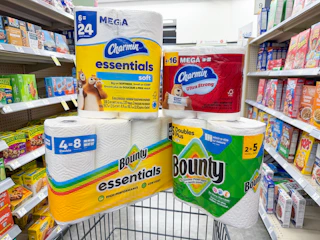 bounty and charmin items on walgreens cart