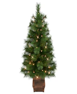 Artificial Pre-Lit Potted Pine Tree