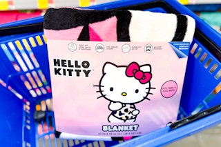 Hello Kitty Blanket in Walmart shopping basket
