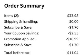 2 Olave Olive Oils Amazon Receipt