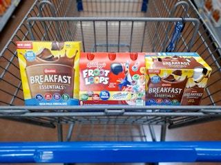 Three Carnation Breakfast Essentials products in Walmart shopping cart