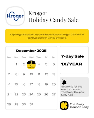 Kroger Holiday Candy Sale confirmed start date on December 3, 2025
