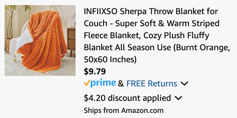 INFIIXSO Sherpa Throw Blanket for Couch