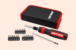 craftsman screwdriver on a peach background