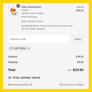 Atlas Coffee Club Double Bag 50% Off