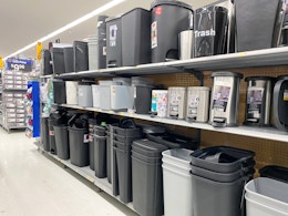 kitchen trash can aisle at walmart