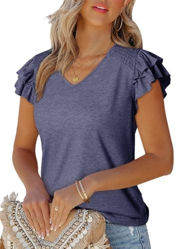 Women's V-Neck Ruffle Top