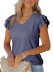 Women's V-Neck Ruffle Top