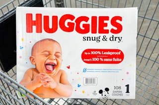 huggies diapers in shopping cart
