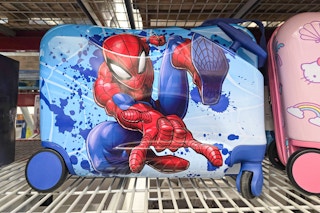 kids licensed ride on luggage on shelf at sams club