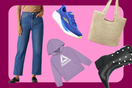 Levi jeans, Reebok sweatshirt, Avia sneakers, totes, Time and Tru boots