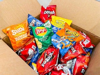 Frito-lay chips in a large box