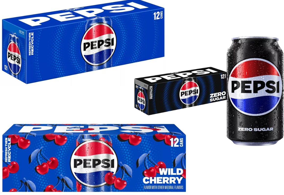 3 Pepsi Soda 12-Packs