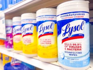 lysol wipes sitting on a target shelf