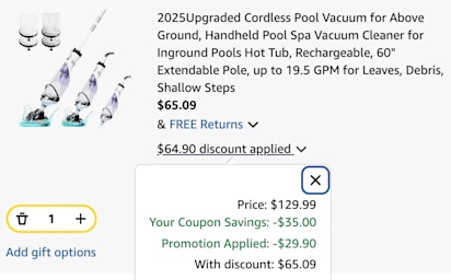 Pool vac cart