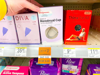 menstrual cup walgreens clearance