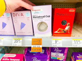 menstrual cup walgreens clearance