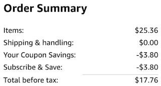 an order summary ending in $17.76